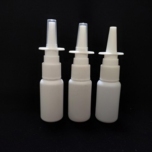Botella pulverizadora de niebla fina nasal vacía de 20 ml, de plástico HDPE blanco 18/410, reutilizable, con tapas blancas - Product Image 1