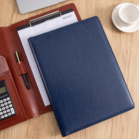 Carpeta de Archivos de Cuero PU Azul Marino A4 con Logotipo Personalizado, Organizador de Documentos, Portafolio, Libreta, Agenda para Oficina y Negocios