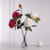 OH ARTS Vente en gros de fleurs artificielles en soie naturelle, pivoines roses, pour décoration de mariage
