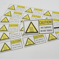 Personnalisé Privé Électronique Attention Industriel Étanche Carré Étiquette Pet Adhésif Danger Produit Logo Autocollant pour Prudence