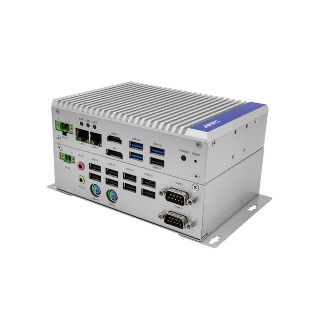 JWIPC Fanless Industrial Computer 256GB Mini PC 8GB DDR4 RAM 3 USB3.0 Ports 9 USB2.0 Dual 2.5Gb LAN Dual HD Display in Stock