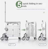 Chariot de shopping pliable d'extérieur avec poignée télescopique pour le camping