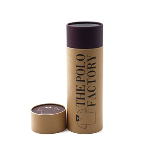 Recyclable Elegant Custom Logo Kraft Paper Tube Packaging for Polo Shirt <b>Garments</b> Short Sleeve Shirt Storage - Product Image 3
