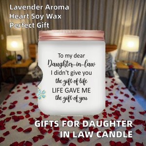 Vela de Cera de Soja con Aroma a Lavanda en Frasco de Vidrio con Forma de Corazón, Regalo para el Día de la Madre, San Valentín, Navidad - Para Hija o Suegra - Product Image 2