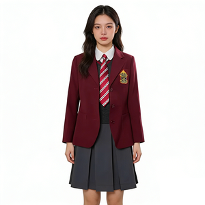 Uniforme scolaire d'hiver personnalisé de couleur bordeaux pour filles, styles internationaux, Australie, Royaume-Uni, États-Unis, Allemagne, <span class=keywords><strong>France</strong></span>, Canada, Espagne - Product Image 2