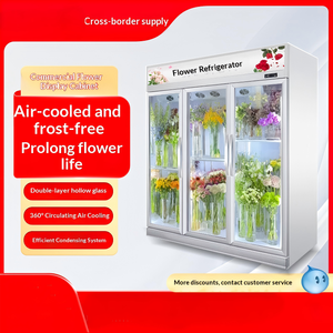 Vitrine Réfrigérée pour Fleurs, Réfrigérateur Commercial pour Fleuriste, Trois Portes, Maintien au Frais, Refroidissement par Air, Sans Givre - Product Image 2