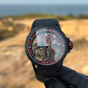 Reloj Mecánico Manual para Hombre de Precisión con Tourbillon Volante Luminoso, Esfera de Panal Impermeable Negra de Grado Premium - Product Image 2