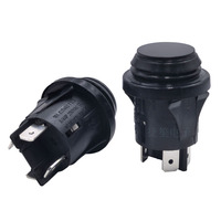 Saklar Tekan Bulat 16A250VAC T105 25mm IP67 D P S T RL5-1P21 ON-OFF Pengunci-Sendiri Hitam Tahan Air