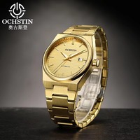 OCHSTIN Montre automatique à mouvement mécanique pour homme, en acier inoxydable, cadran à aiguilles, 43 mm, 3 bars, résistante à l'eau, verre minéral trempé