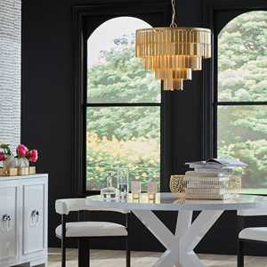 Lámpara de Araña Moderna de Lujo de Latón con Niveles para Vestíbulo de Hotel, Vestíbulo de Villa, Bombilla E14/E12, Certificación ULCE, Lámpara de Araña Priscilla de Cuatro Niveles - Product Image 2