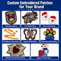 Vêtements personnalisés en usine motifs assortis Patch tissé patchs de broderie coudre le fer sur un badge brodé complet