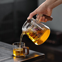 Bouilloire électrique en céramique, théière en verre résistant aux hautes températures, pot unique avec poignée en bois, filtre, ensemble de thé Gongfu