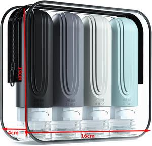 Silicone Four-Piece Cosmetic Set in <b>Bottles</b> Eco-Friendly 4-in-1 Travel Set with Leak-Proof and Soft Design - Product Image 2