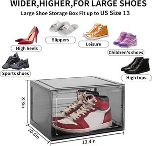 Custom Thicker Version High Transparent Plastic Clear <b>PS</b> Personalised Detachable Foldable Multifunction Shoe Sneaker Box Shoe - Product Image 4