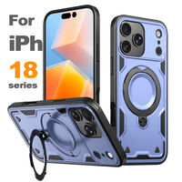 Funda Magnética 2 en 1 para Teléfono TPU PC 360 ° Funda Protectora Giratoria con Anillo y Protección de Lente de Cobertura Total a Prueba de Golpes para iPhone 18 17 Pro Max