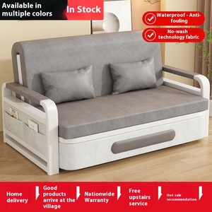 Canapé-lit double moderne <span class=keywords><strong>convertible</strong></span> et extensible en tissu de technologie nordique pour les siestes de salon canapé-lit pliant - Product Image 2