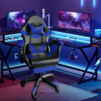 Chaise de jeu inclinable à dossier haut en cuir PU avec LED RGB pivotante à 360 degrés, très vendue