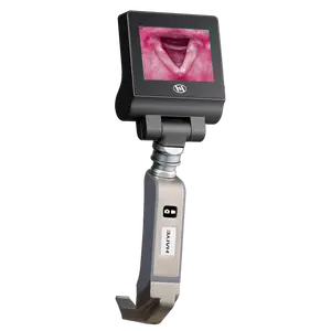 Laringoscópio de vídeo kit reutilizável com câmera Laringoscópio portátil gravável Laringoscópio rígido ângulo de visão de 70 graus