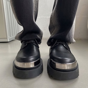 Chaussures en cuir véritable décontractées pour hommes, style britannique, derby d'hiver avec semelle épaisse, respirantes, confortables pour un usage quotidien et professionnel - Product Image 2