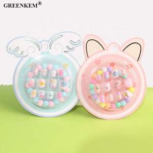 Juego de Uñas Autoadhesivas con Pulsera, Orejas de Conejo de Dibujos Animados Coloridos, Juego de Uñas para Niños, Prensa <span class=keywords><strong>en</strong></span> Uñas, 12 Unidades, Nuevo - Product Image 2