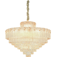 Lustre suspendu en cristal de luxe moderne pour plafonds hauts, salon, hall d'hôtel, table à manger