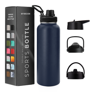 <span class=keywords><strong>Mymoon</strong></span> Custom Wasser flaschen Edelstahl Sport Vakuum flasche mit 3 Deckeln - Product Image 1