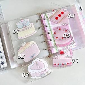 Séparateur de pages en papier mignon, rose pastel, style gâteau, pour classeur à anneaux, page d'index, séparateur transparent, impression numérique - Product Image 4