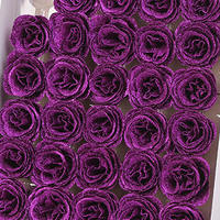 Fleur artificielle en soie rose pailletée or, tête de fleur de rose en soie, lumineuse, décoration de mariage à domicile, décoration de fête, vente en gros