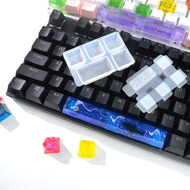 YS Keyboard Epoxy Resin Mold Computer PC Gamer Pet Paw Keycaps Silicone Molds Compatible with Cherry MX Mechanical Gaming Mould