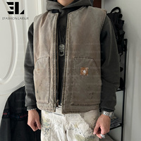 Gilet de travail en toile de canard épaisse LARSUR, fabriqué sur mesure, avec doublure matelassée, sans manches, pour les travailleurs, la chasse, veste en toile pour hommes