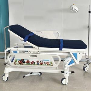 Регулируемая детская больничная кровать для транспортировки с инфузионной поддержкой, металлическая конструкция, современный дизайн, складная, с направляющими для пятого колеса - Product Image 5