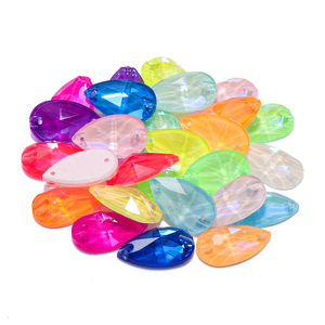 Vente en gros de strass goutte de couleurs néon 16 couleurs à coudre sur des strass en vrac coloré couture Bling pour robe de sport - Product Image 2