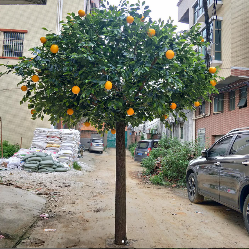 Interior decoración hogar Decoración Artificial naranja árbol de limón con frutas