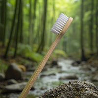 Vente en gros 100% Brosse à dents en bambou pour hôtel avec manche en bois de bambou naturel biodégradable