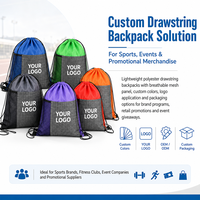 Mochila con Cordón y Logotipo Personalizado, Bolsas de Gimnasio y Lavandería de Poliéster 210D, Bolsas Resistentes al Agua con Logotipo Impreso