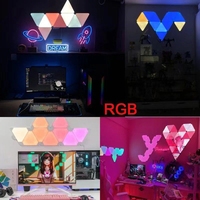 Lampes de mur d'atmosphère d'intérieur de triangle de Bluetooth LED d'application de RVB WIFI pour la décoration de chambre à coucher de jeu d'ordinateur LED veilleuse quantique