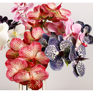 Nuevo tipo de flor artificial sola orquídea EVA Real Touch 5 cabezas <span class=keywords><strong>Vanda</strong></span> orquídea Phalaenopsis interior hogar boda decoración flores - Product Image 4