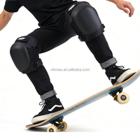 Genouillères de skateboard réglables, équipement de protection professionnel, écologiques, coque en PP imperméable, nylon