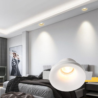Spot encastré minimaliste en plâtre GU10 7W 10W, 3CCT, dimmable, COB, lampe en plâtre, éclairage de salon, chambre à coucher, vestiaire, plafonnier