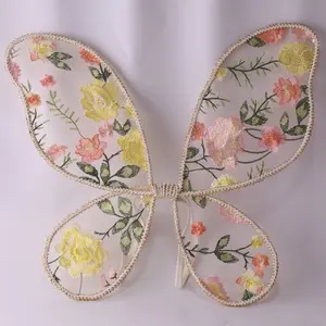 Ailes de fée pour enfants princesse papillon aile anniversaire Halloween fête accessoire broderie fleur ailes