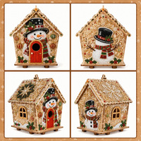 Ornement de Noël fait main en diamant, maison de Noël à décorer soi-même, peinture diamant DIY pour décoration de fêtes et cadeau de Noël