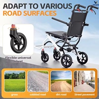 Fauteuil roulant de transport super léger - Voyage facile - Pliage simple - Certifié CE - Garantie 1 an. pour adultes et enfants (jusqu'à