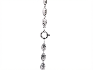 Collier unisexe en platine Pt950 blanc texturé en forme de V audacieux, chaîne fine et épaisse, minimaliste et luxueux, cadeau - Product Image 5