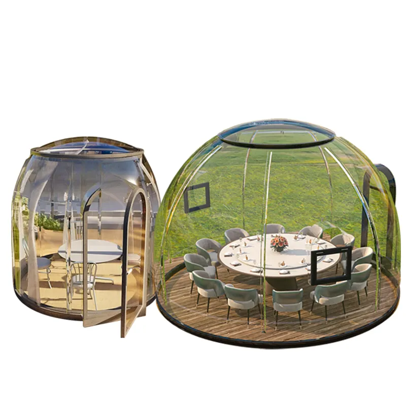 Popular 100% Transparent Clear Outdoor Dome Shape Tent Camping Igloo For Restaurant Polycarbonate Bubble Dome For Camping Tour