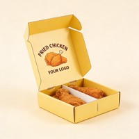 Boîte en carton pliable personnalisée, boîte d'emballage alimentaire recyclable avec logo, boîte d'emballage pour poulet frit à emporter, boîte d'emballage résistante à l'huile
