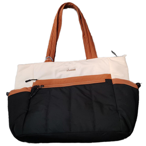 Lunash Women's Panelled Tote <b>Bag</b> With Zipper Closure Water Resistant Polyester Daily Use All Seasons Minimalist Style - Product Image 1