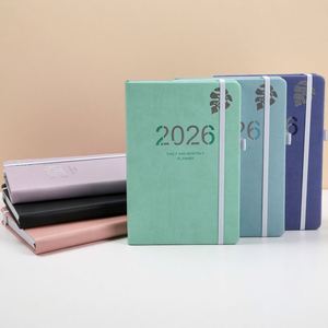 Promotion High Quality Custom Print School Notebook A5 PU Leather Hardcover Journal with Elastic Band 80 Sheets - Product Image 1