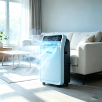 Climatiseur portable intelligent 3-en-1 (refroidissement, chauffage, déshumidificateur) 5000-18000 BTU avec écran LED et réfrigérant R290 pour la maison