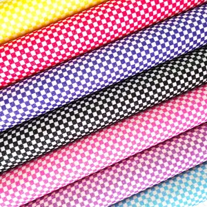 DIY <span class=keywords><strong>pelo</strong></span> elaboración Tartan <span class=keywords><strong>Plaid</strong></span> Ultra fino brillo grueso sintético tela de vinilo de sábanas de cuero - Product Image 1