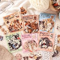 Autocollants décoratifs pour journal DIY à motifs animaux imprimés à l'encre blanche double face pour enfants